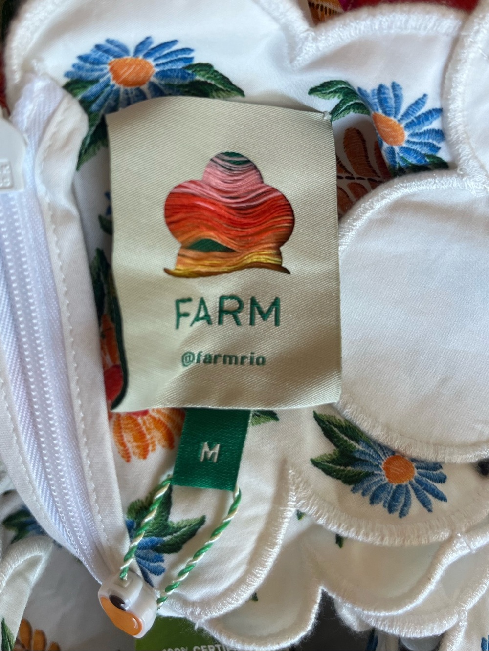 FARM Rio Bloom Garden Maxi Dress with Orange, Red and Green Floral print Medium - Picture 5 of 6